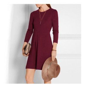 Madewell Gia Concept Fit and Flare Knit Dress Dark Cabernet Red Size 2